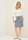 Cecil Striped Seersucker Skirt, Navy and White