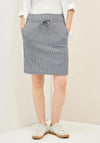 Cecil Striped Seersucker Skirt, Navy and White