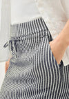 Cecil Striped Seersucker Skirt, Navy and White