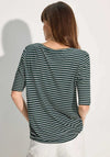 Cecil Striped Rib T-Shirt, Green