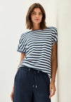 Cecil Textured Striped T Shirt, Blue Multi