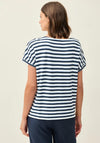Cecil Textured Striped T Shirt, Blue Multi
