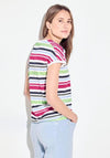 Cecil Cap Sleeve Striped T-Shirt, Vanilla Multi