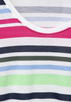 Cecil Cap Sleeve Striped T-Shirt, Vanilla Multi