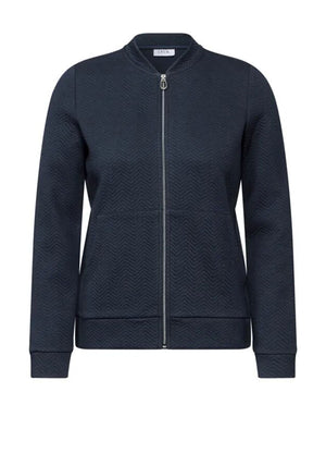 Cecil Textured Zipped Sweatshirt, Navy