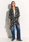 Cecil Summer Printed Cape, Black & Ecru
