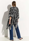 Cecil Summer Printed Cape, Black & Ecru