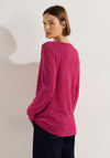 Cecil Ribbed Knit Sweater, Heather Cosy Coral