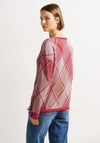 Cecil Drawstring Jacquard Knit Sweater, Cosy Coral