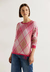 Cecil Drawstring Jacquard Knit Sweater, Cosy Coral