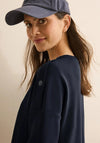 Cecil Button Shoulder Sweatshirt Dress, Navy