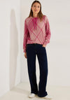 Cecil Drawstring Neck Checked Sweatshirt, Cosy Coral