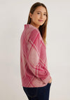 Cecil Drawstring Neck Checked Sweatshirt, Cosy Coral