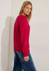 Cecil Basic Crew Neck Sweatshirt, Casual Red