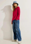 Cecil Basic Crew Neck Sweatshirt, Casual Red