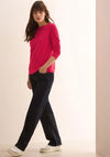 Cecil Textured Long Sleeve Top, Red