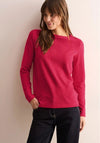 Cecil Textured Long Sleeve Top, Red