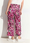 Cecil Ornament Print Three Quarter Length Wide Trousers, Bloomy Pink