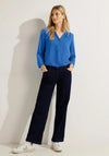 Cecil Notched Neckline Blouse, Dynamic Blue