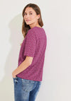 Cecil Drawstring Rhombus Print Top, Pink