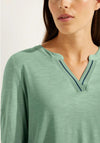 Cecil Slit Neckline Tunic Top, Clear Say Green