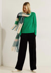 Cecil Round Neck 3D Ribbed Top, Easy Green
