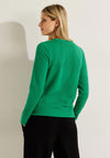 Cecil Round Neck 3D Ribbed Top, Easy Green