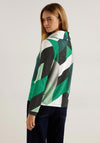 Cecil Geo Print Soft Touch Top, Cosy Easy Green