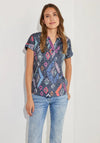 Cecil Aztec Inspired Print Top, Night Sky Blue
