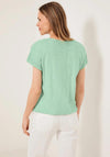 Cecil Open Buttoned Shoulder T-Shirt, Sage Green