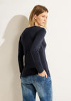 Cecil Basic Long Sleeve T-Shirt, Night Sky Blue
