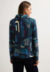 Cecil Drawstring Neckline Print Sweatshirt, Night Sky Blue