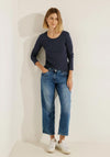 Cecil Basic Long Sleeve T-Shirt, Night Sky Blue