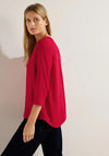 Cecil Notched Neckline Blouse, Casual Red