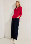 Cecil Notched Neckline Blouse, Casual Red