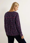 Cecil Minimal Print Blouse, Night Sky Blue