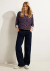 Cecil Minimal Print Blouse, Night Sky Blue