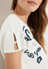 Cecil Ornament Print T-Shirt, Vanilla White