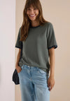 Cecil Leopard Contrast Round Neck T-Shirt, Green