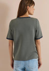 Cecil Leopard Contrast Round Neck T-Shirt, Green