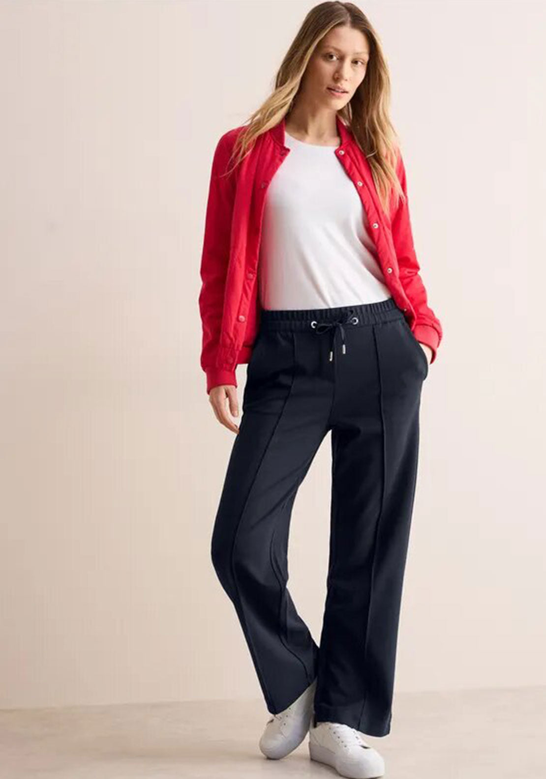 Cecil Neele Wide Leg Joggers, Navy