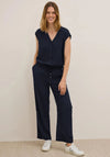 Cecil Button Bodice Elastic Waist Jumpsuit, Navy