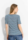 Cecil Lena Striped Knit Stretch Cotton Top, Blue