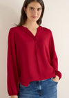Cecil V Neck Half Button Blouse, Cherry Pink