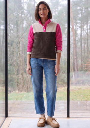 Cecil Colour Block Fleece, Pink