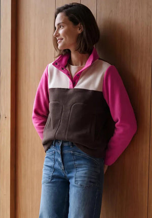 Cecil Colour Block Fleece, Pink