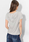 Cecil Striped Drawstring Hooded Top, White