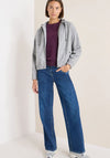 Cecil Faux Wool Zip Through Hoodie, Grey