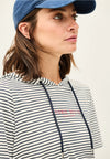 Cecil Striped Hooded Top, Navy and White