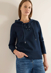 Cecil Lace up Hoodie, Navy